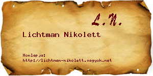 Lichtman Nikolett névjegykártya